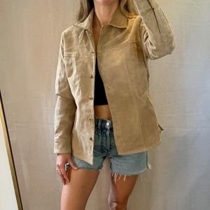 AMI Vintage tan suede blazer with golden silk inner lining Size S